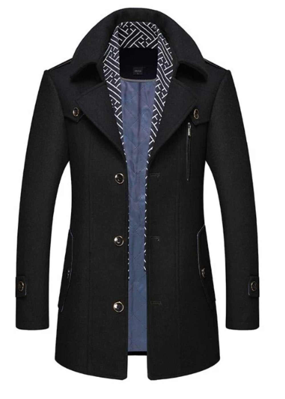 Men's Wool Blend Coat, side view