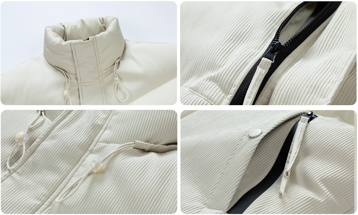Men's Stand Collar Puffer, styled full-length look