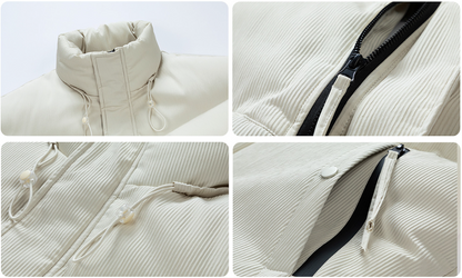 Men's Stand Collar Puffer, styled full-length look