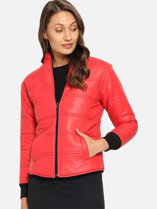 Casual Short Jacket in red, front view