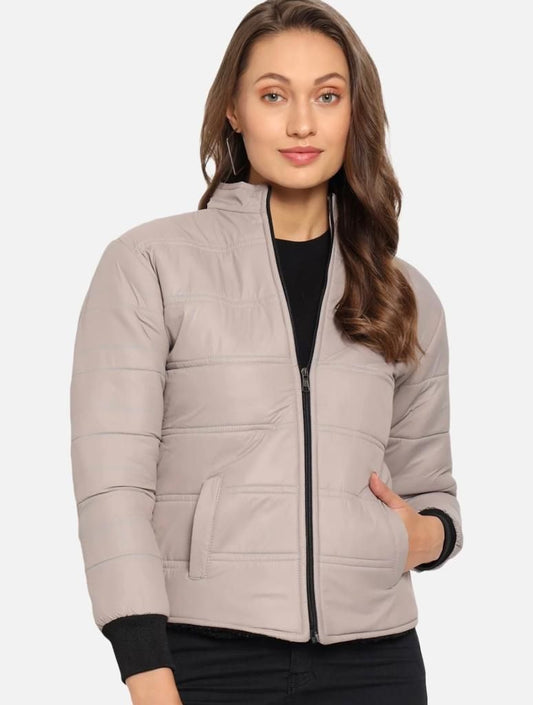 Casual Short Jacket in cream, front view