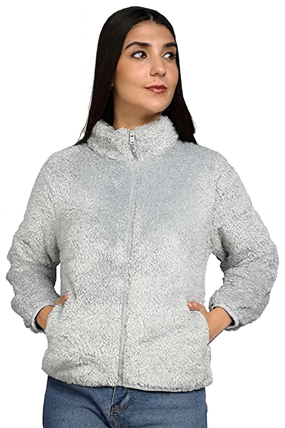Lightweight Fashion Jacket in grey, front view