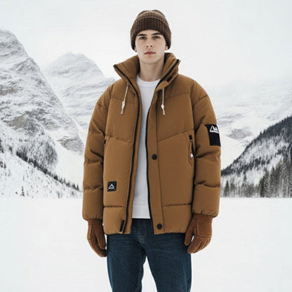 Men's Stand Collar Puffer, worn view